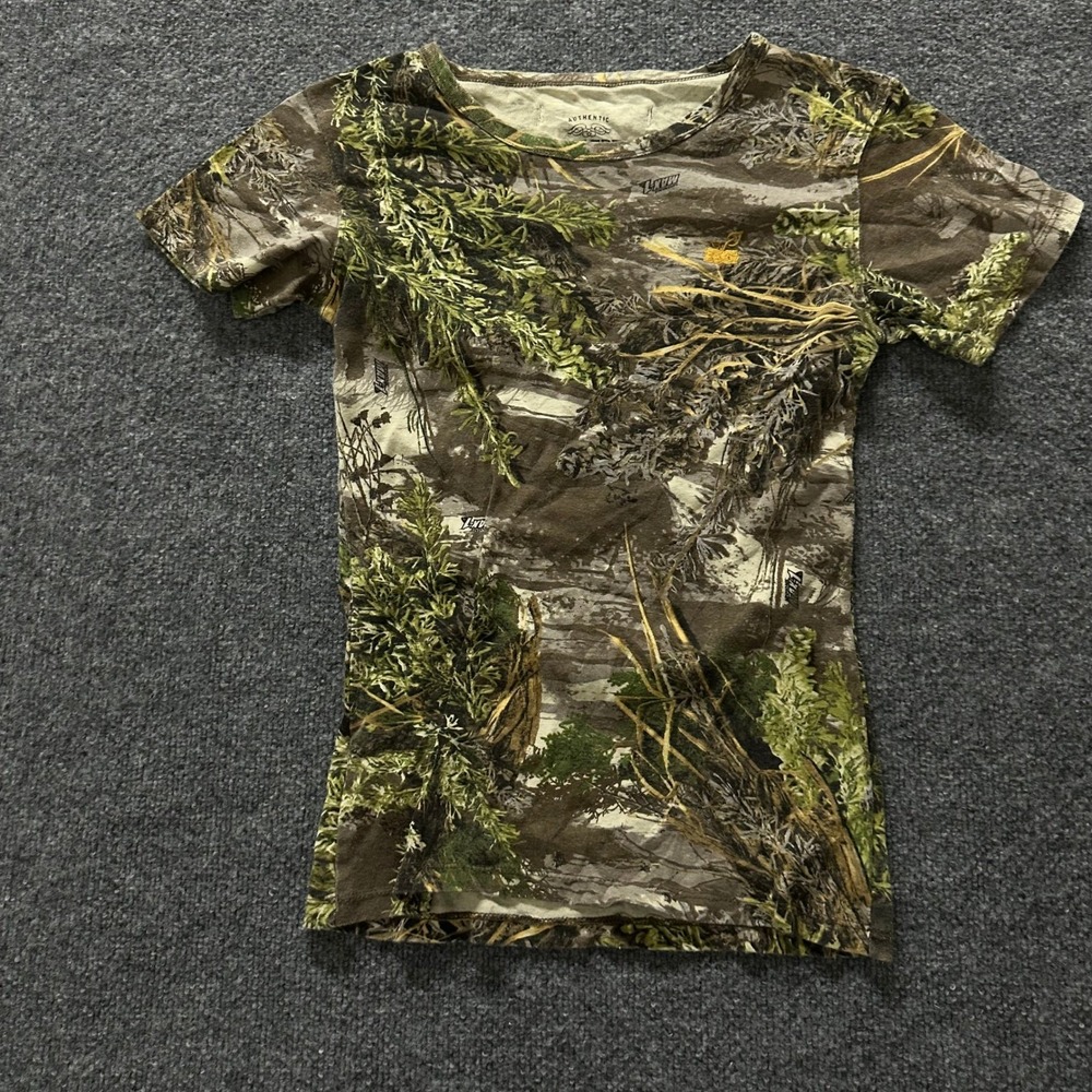 Realtree Girl T-Shirt Womens Size XL Brown Camo Cotton Slim Fit Short Sleeve Tee